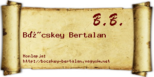 Böcskey Bertalan névjegykártya