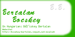 bertalan bocskey business card